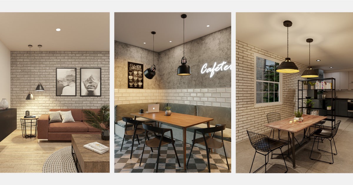 Incluye lámparas colgantes