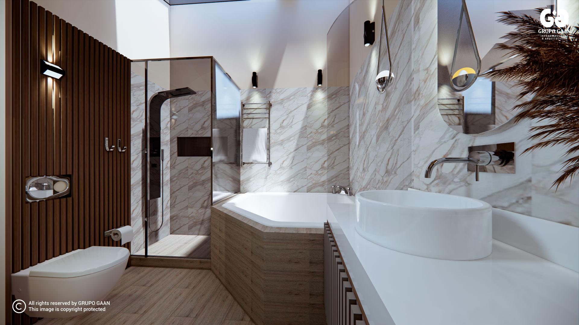 Diseño 3D Baño Modernista en Cajamarca-Trujillo y Chiclayo 3