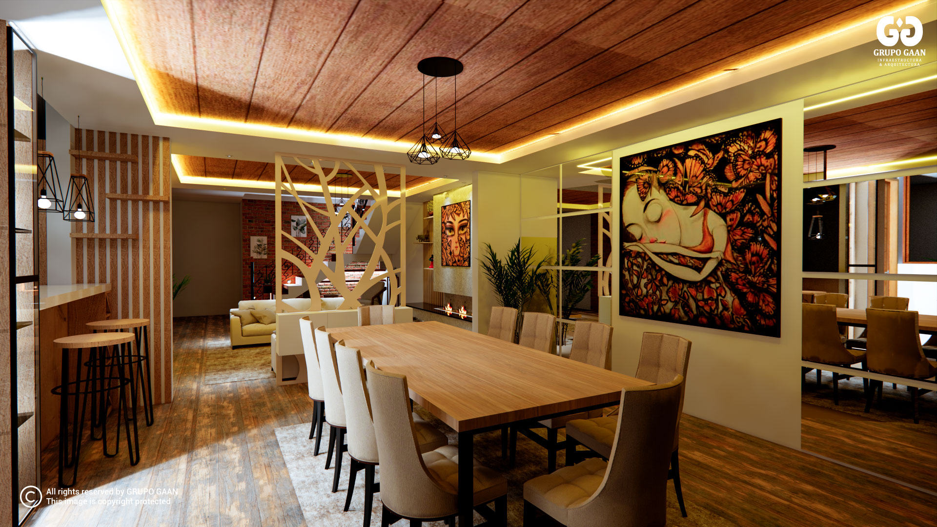 Diseño 3D Render Sala y Comedor en Cajamarca-Trujillo y Chiclayo 1