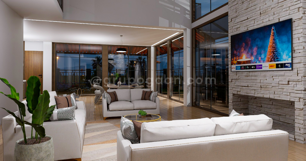 Diseño 3D profesional de sala de casa residencial - Grupo Gaan Servicios Generales