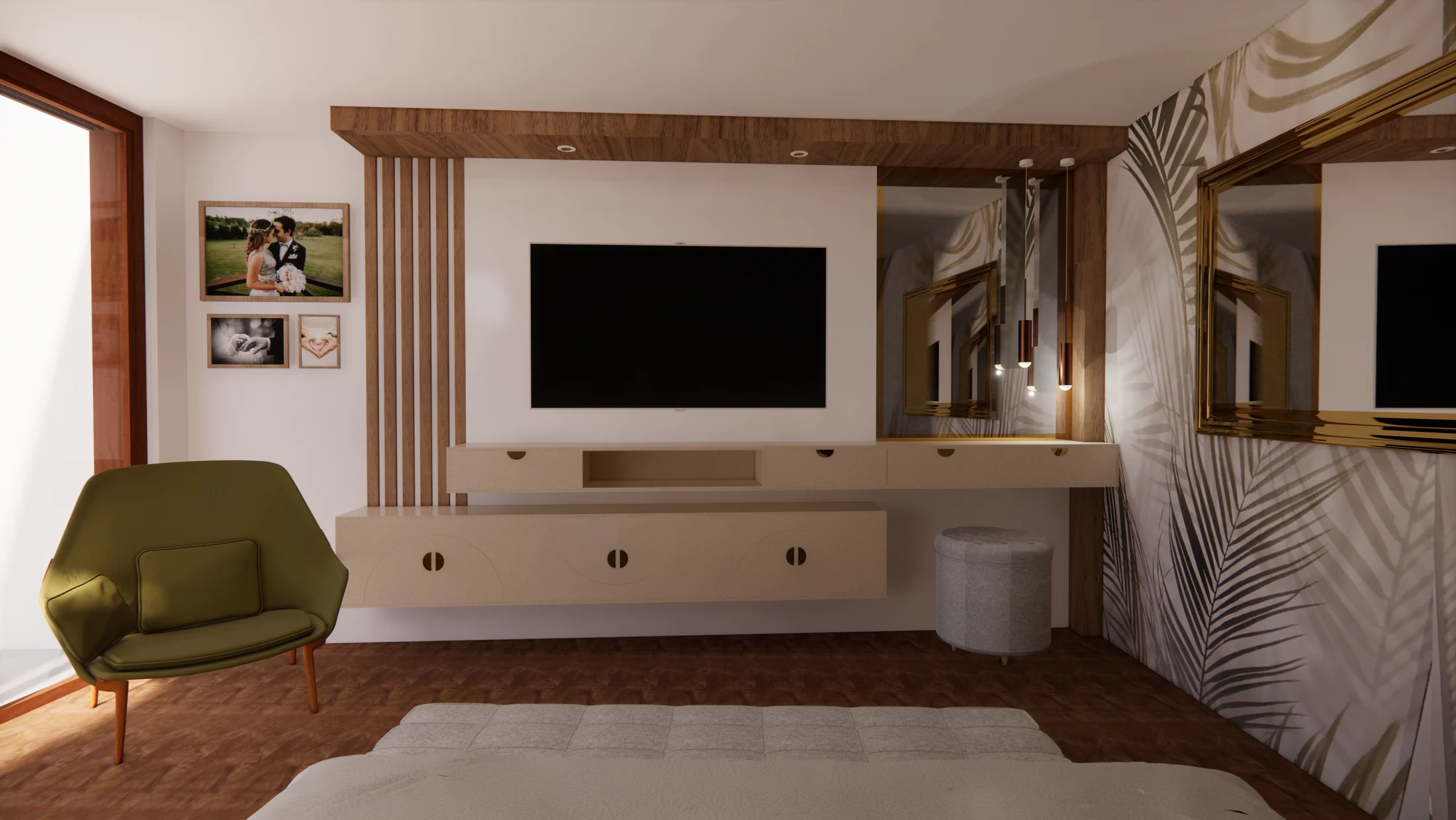 Diseño de dormitorio con mobiliario integrado y fabricación a medida por GRUPO GAAN